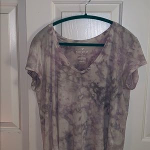 purple marble v-neck